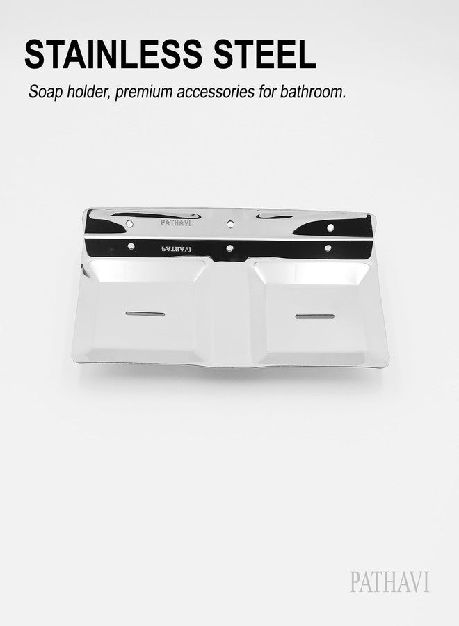 Pathavi Stainless Steel Wall Mounted Bathroom Soap Holder (Pack of 1) - Rust-Proof, Space-Saving Design for Bathroom & Kitchen, Long Lasting - Image 4